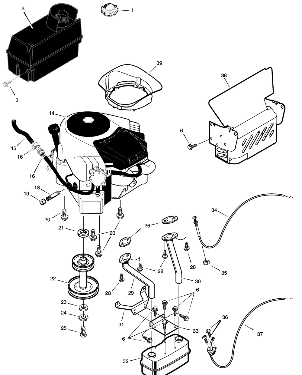 Engine Mount Assembly Diagram and Parts List for 465600X8A 2003 Briggs and Stratton Lawn Tractor